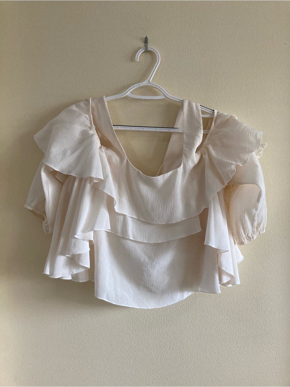 Apiece Apart Cream Layered Ruffle Blouse